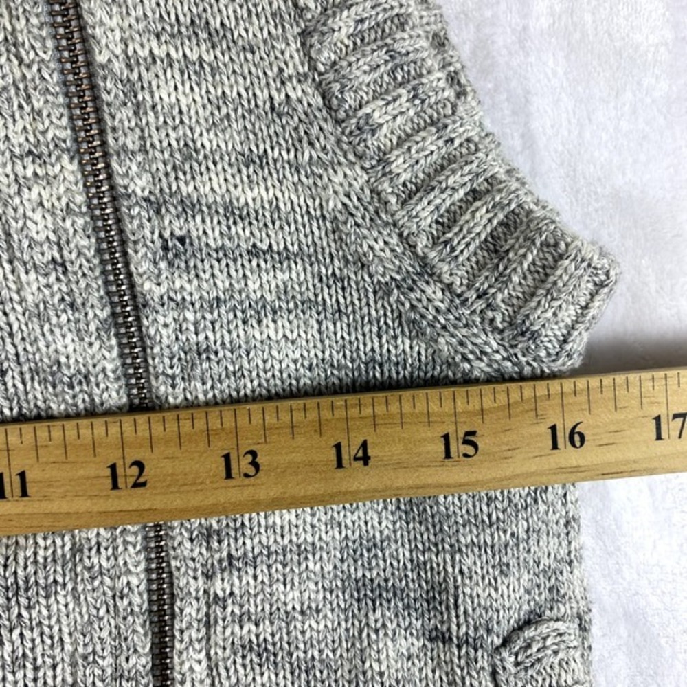 2/$30 Banana Republic Sweater Vest Women Sz S Grey Knit Full Zip 100% Cotton - Picture 8 of 11